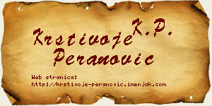 Krstivoje Peranović vizit kartica